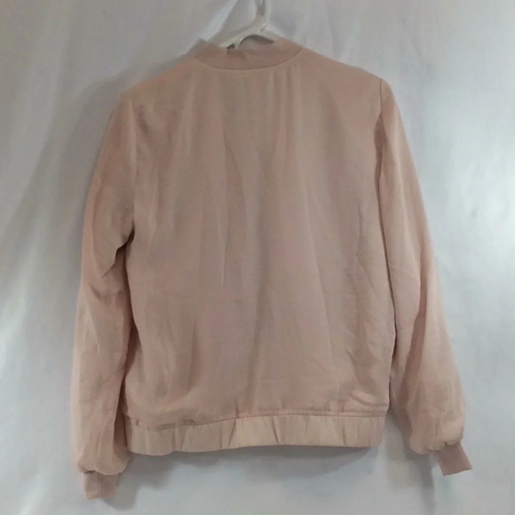 Vero Moda Women’s Lightweight Bomber Jacket  Light Pink w/ Patches XS - Picture 2 of 8